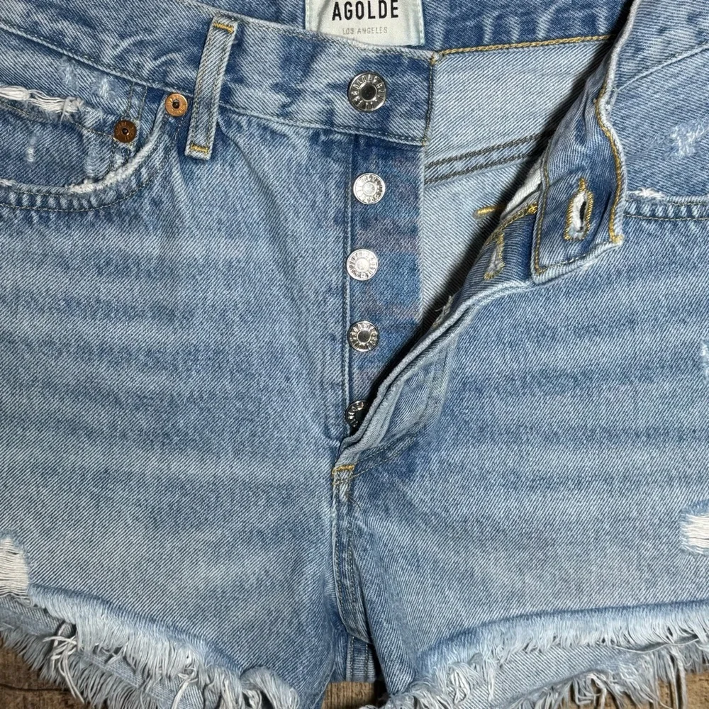Agolde Parker Distressed Cut Off Shorts size 28 Classic Summer Festival - Picture 6 of 14